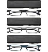 VEVESMUNDO TR90 Metal Reading Glasses Blue Light Blocking Lightweight Portable Ultra Thin Readers...