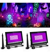 T-SUN 60W LED Black Lights, Blacklight Flood Lights with Plug, IP66 Waterproof Black Light for Gl...