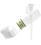 12 Pack Plastic Serving Spoons For Buffet - Clear Plastic Serving Utensils For Hot And Cold Food ...