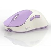 hunart H6 49g Wireless Mouse, Bluetooth & 2.4GHz, USB-C Charging, Purple | Silent Clicks, Two Way...