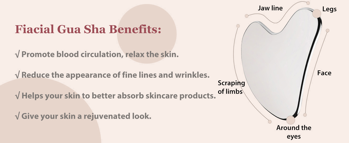 stainless steel gua sha face roller metal gua sha facial tool facial massager face sculpting tool