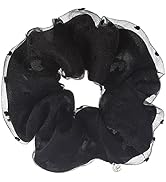 EVITA PERONI Hair Scrunchies for Women Double Layered Hair Ties with Gauze Softer No Damage Hair ...