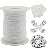 Candle Wick Roll, RAPUDA 200 Ft 24 PLY Braided Wick Spool, 2 Pcs Metal Candle Wick Holders,100 Pc...