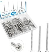 Yinpecly 50Pcs 6-32 Machine Screws, Extra Long Outlet Screws | Outlet Cover Screws, 1-1/2, 1-3/4,...