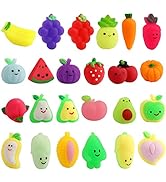 Mochi Squishy Toys, 24 pcs Fruit Squishy Party Favors for Kids Classroom Prize Stress Relief Squi...