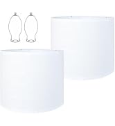 Qvtekn 13" Drum Lamp Shades Set of 2, 13"x13"x10", Linen White for Lamps | Set of 2 lamp shades c...
