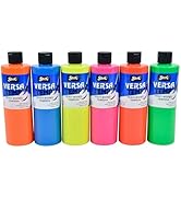 Sax Versatemp Tempera Paints, Assorted Fluorescent Colors, 6 Count (Pack of 1)- 1440727