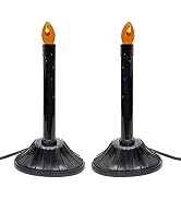 2 Pack Halloween Electric Window Candles, Black Halloween Decorations Candle Lights with 4 C7 Ora...