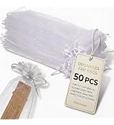 Homoyoyo 50pcs Sheer Organza Fan Bags: Organza Hand Fan Bags 2x10In Sheer Drawstring Pouches for ...