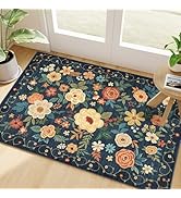 DUKINO 2x3 Rugs for Entryway, Floral Indoor Washable Door Mat, Non Slip Boho Small Rug for Kitche...