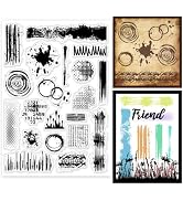 GLOBLELAND Stains Background Clear Stamps Tea Stains Background Silicone Clear Stamp Seals Graffi...