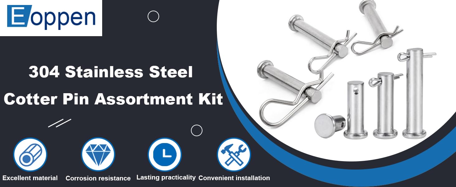 304 Stainless Steel Cotter Pin Assortment Kit