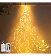 ZNYCYE 1 Pack Battery Operated Fairy Lights with Timer, Waterproof Waterfall Flash Lights 8 Modes...