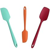 3-Piece Silicone Spatula Scrapers: Doosu 600°F Heat Resistant Food Grade Kitchen BPA Free Rubber ...