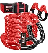 HOKINETY Kinetic Recovery Tow Rope - 1.26" x30FT 55000LBS Reflective Heavy Duty Snatch Strap Kit ...
