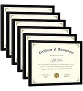 HappyHapi Document Frame, Certificate Frame 8.5 x 11 Multi-Pack, Diploma Frame 6 Pack, 8.5x11 Pic...