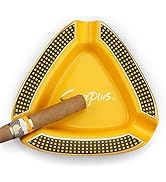 Cgaplus Cigar Ashtray Triangle Classic Ceramic Large Ashtray for Outdoor Home Office Outside Pati...