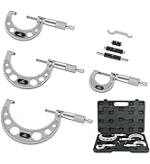 HDLNKAK Outside Micrometer Set, 4 Pcs Machinist Tool Set(0-1'' 1-2'' 2-3'' 3-4''), 0.0001" Gradua...