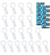 Etinga 20 Pack Fairy Lights Battery Operated String Lights, 10 LED on 3.3ft Silvery Copper Wire,f...