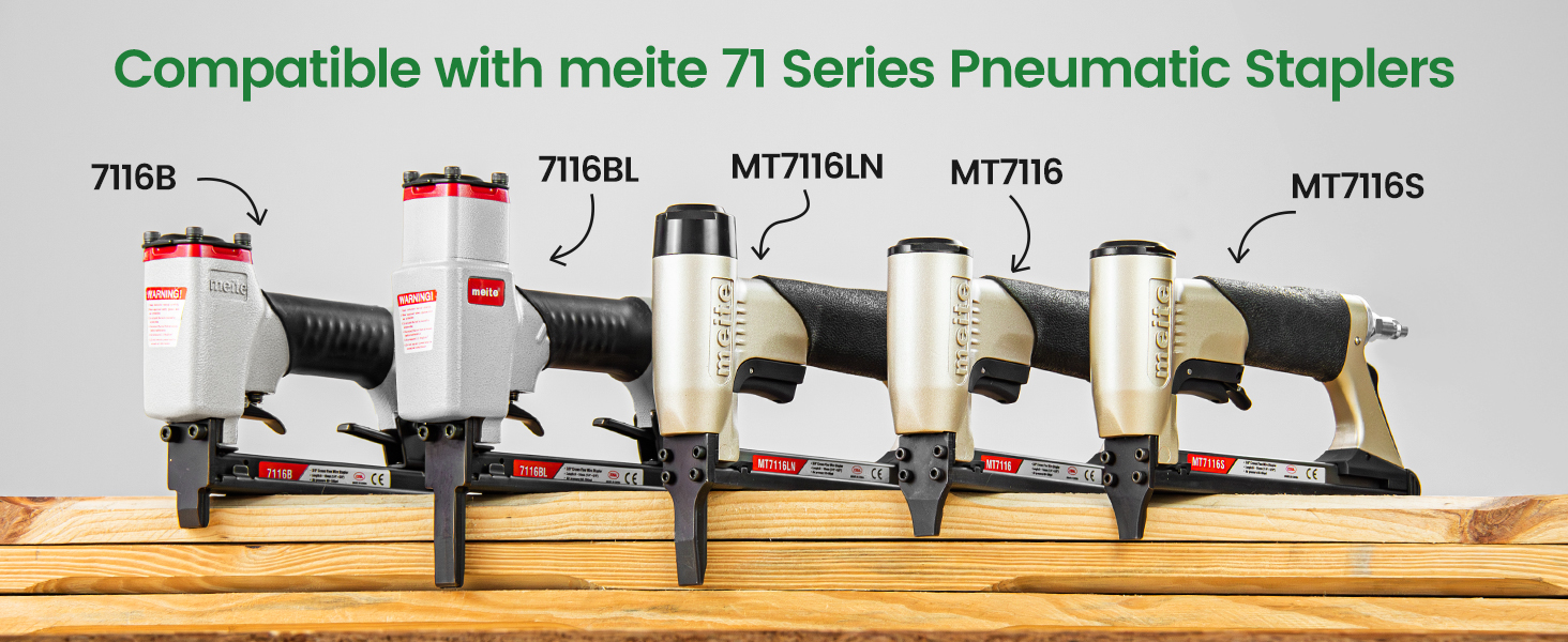 meite 22 Gauge 71 Series 3/8-Inch Crown Wide Galvanized Staples for Upholstery Stapler