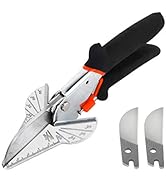 Professional-grade metal shears with black rubber grip handles and orange accent. Includes two replacement blades shown separately.
