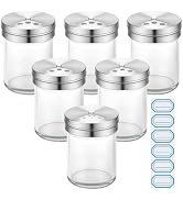 Segarty 6 Pack 1.7oz Salt Shakers Adjustable Metal Lids, 50ml Portable Glass Seasoning Container ...