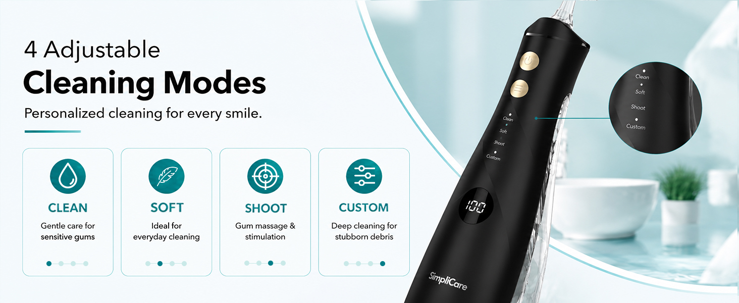 SimpliCare F5052 cordless water flosser for daily oral care and deep cleaning