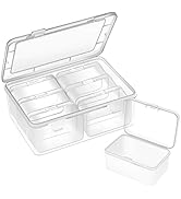 Mathtoxyz Small Bead storage containers, Mini Bead Organizers and storage Clear Rectangle Bead Ho...