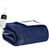 BOMOVA Heated Electric Throw Blanket - 50" x 60" Heating Blanket with 10 Heating Levels & 8 Hours...