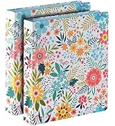 1-inch 3-Ring-Binder with Pockets 1'' Decorative Round Ring Binders for School Holds US Letter Si...