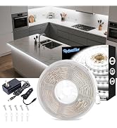 Under Cabinet Lighting Kit Small Led Strip Lights 10 ft White, Dimmable Flexible LED Lights Strip...