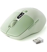 Dual-Mode Wireless Bluetooth Mouse with LED Display for Laptop - Green | Bluetooth 5.0, 2.4GHz, 4...