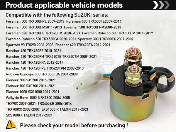Starter Solenoid Relay for Honda TRX 350 Rancher 350 TRX420 Rancher 420 Foreman 450 Foreman 500