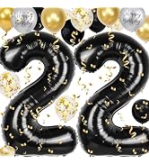22nd Birthday Decorations for Men, 40 inch 22 Balloon Numbers, 18 pcs 12 inch 22nd Birthday Decor...