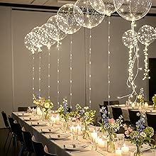 LED balloons on a dinner table