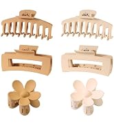6 Pack 4.3"Large Hair Claw Clips,Hair Clips for Women & Girls, Colors Strong Hold Claw Hair Clips...