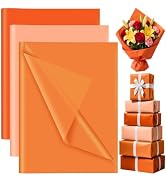 PLULON 90 Sheets Orange Tissue Paper for Gift Bags, Colored Gift Wrapping Paper Tissue Bulk for C...