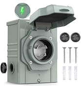 Nilight 30 AMP Generator Power Inlet Box 125V NEMA L5-30P Receptacle Box LED Indicator Pre-drille...