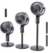 ROVSUN 43inch Standing Fan for Bedroom, 90°+90°Omni-directional Oscillating Fan, 3-in-1 Pedestal ...