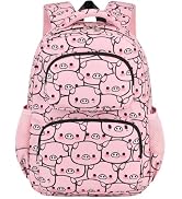 AUIVTY Kids Backpack Girls Cute Pink Bookbag with Chest Strap Ages 4-8 Kindergarten Elementary Sc...