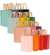 32-Packs Paper Bags with Handles Bulk Medium Gift Bags 16 Different Senior Color Bags Multiple Us...