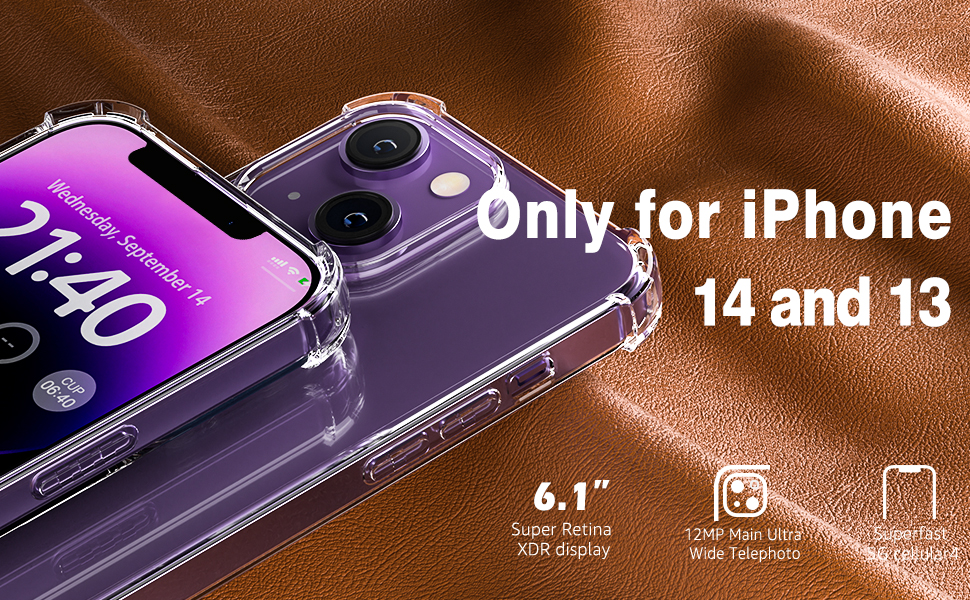 iPhone 14 Case Clear for iPhone 13 Clear Case iPhone 14/13 Phone Case