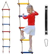 ZENFUN 6.5 Ft Climbing Rope Ladder, Climbing Ladder Hanging Slackline Ladder for Indoor Play Set ...