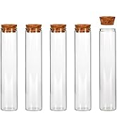 SUPERLELE 18pcs Glass Test Tube, 25×120mm Clear Flat Test Tubes with Cork Stoppers for Scientific...