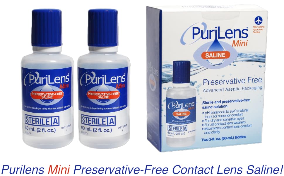 Purilens Mini Preservative-Free Contact Lens Saline two pack