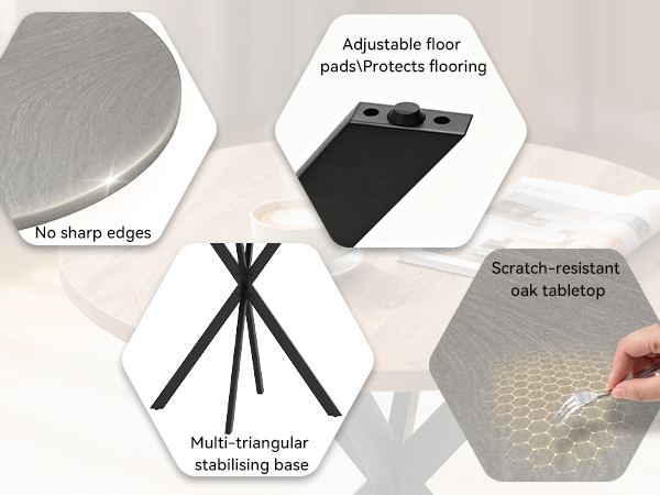 Round Dining Table Chairs Set for 2