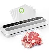 JIMYIU Vacuum Sealer, 8-in-1 Vacuum Sealer For Food, 100W, Digital Timer, Moist&Dry Mode and Exte...