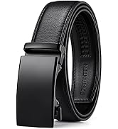 BOSTANTEN Mens Belt Leather Ratchet Dress Belt with Sliding Adjustable Buckle, Trim to Fit