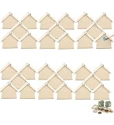 Angoily Piggy Bank, 30Pcs Wooden Unfinished Savings Bank House Money Box for Boys Girls Adults to...