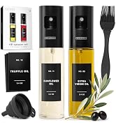 EDELHAUS Oil Sprayer Set of 2 Oil Spray Bottle Made of Stainless Steel & Glass, for Healthy Cooki...